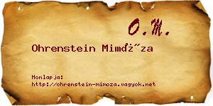 Ohrenstein Mimóza névjegykártya